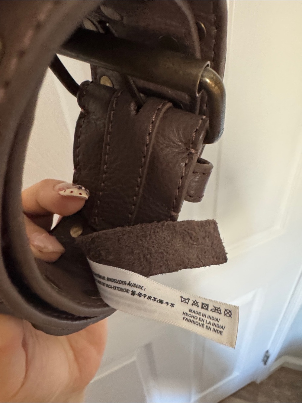 Free people Brown Leather Studded Belt L - Picture 2 of 2